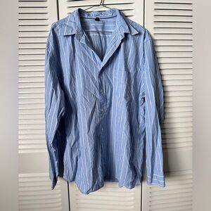 J Crew 100% cotton pin stripe button up blue pink
